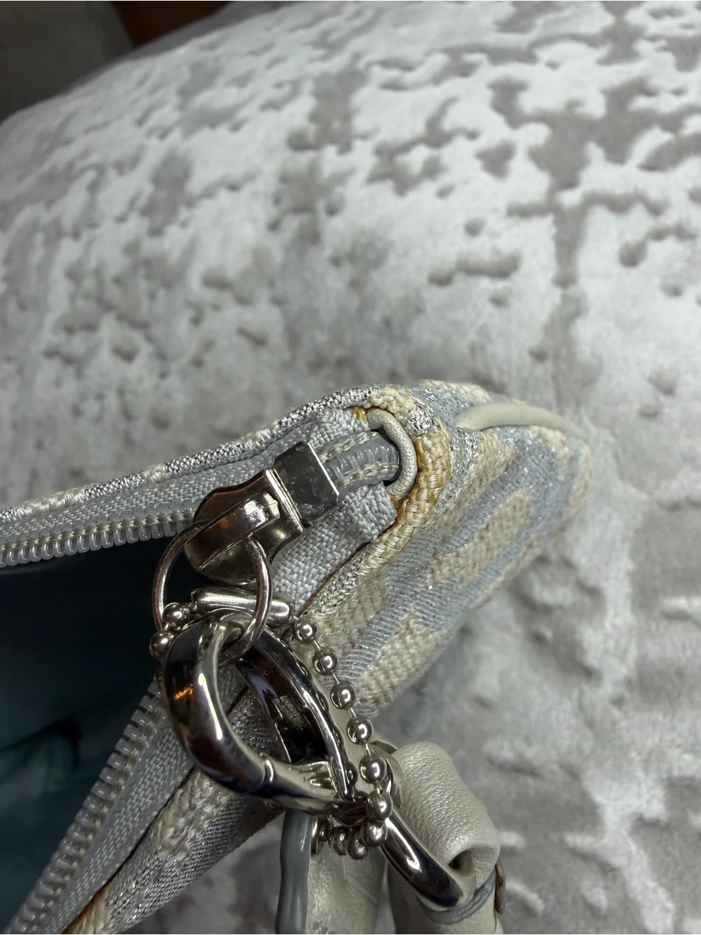 Coach Early 2000s Signature Metallic Wristlet